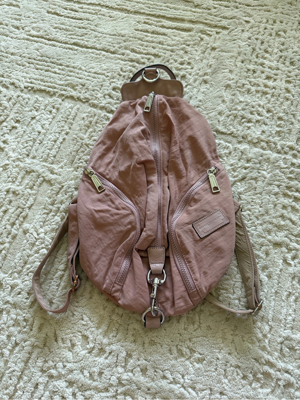 Rebecca Minkoff Julian pink nylon backpack